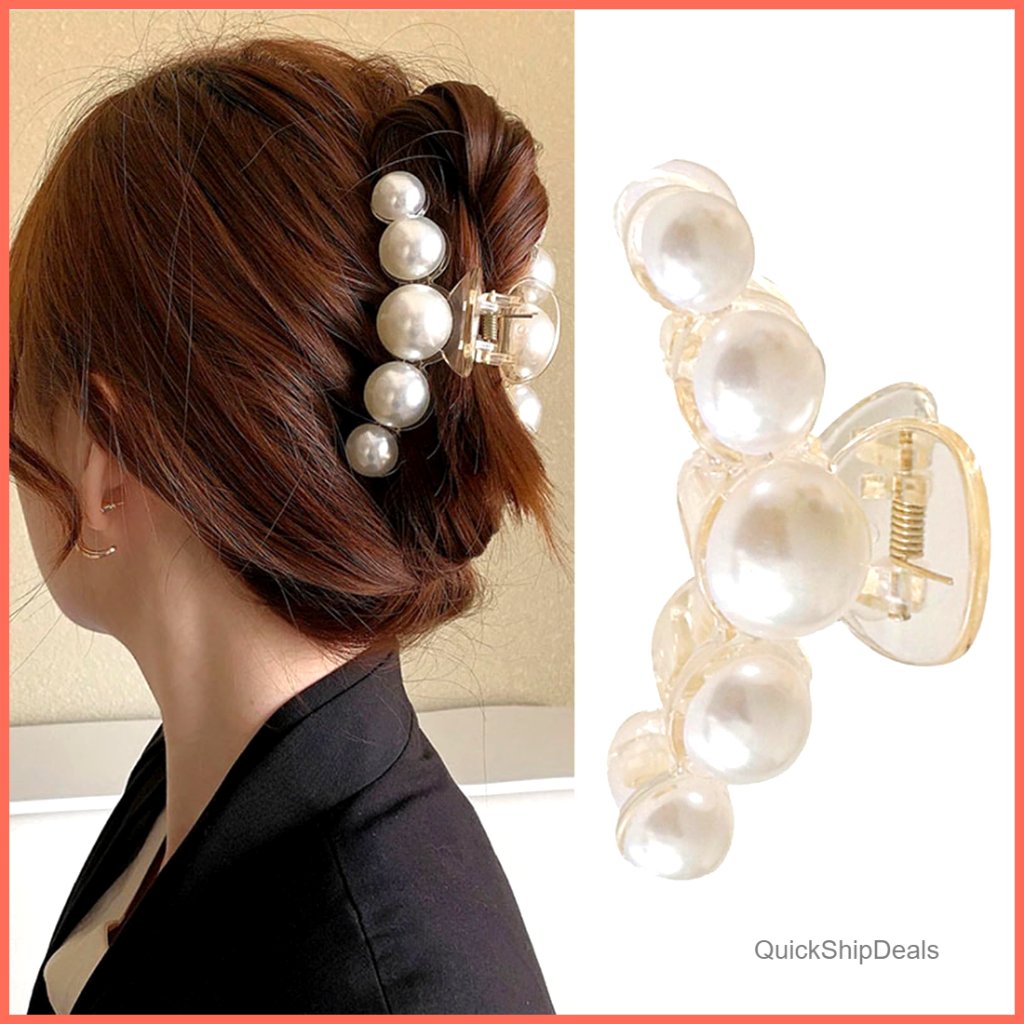 Pearl Hair Claw Clip With Strong Hold For All Hair Types